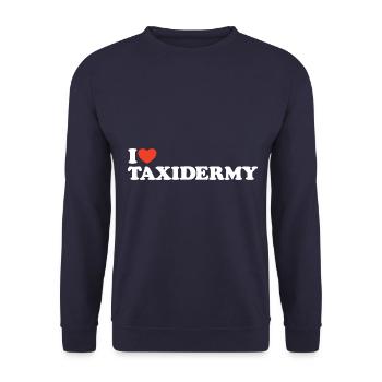 J’adore Taxidermy Heart Shirt - Sweat-shirt Unisexe - marine - Devant - Alina (178cm) & Michal (187cm)