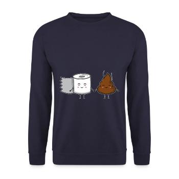 Kackhaufen beste freunde bff freundinnen toiletten - Unisex Pullover - Navy - Vorne - Alina (178cm) & Michal (187cm)