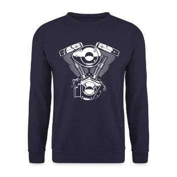 ENGINE MOTO - Unisex Sweatshirt - navy - Front - Alina (178cm) & Michal (187cm)