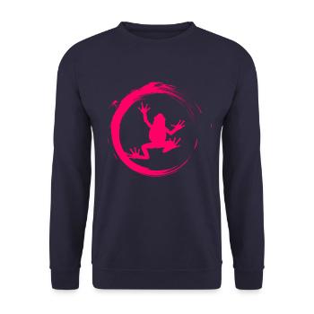 frog - Unisex Sweatshirt - navy - Front - Alina (178cm) & Michal (187cm)