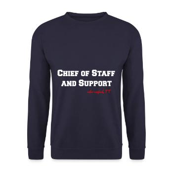 Chief of Staff and support TT Reitsport Pferd - Unisex Pullover - Navy - Vorne - Alina (178cm) & Michal (187cm)