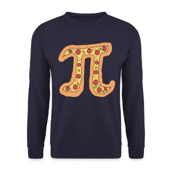 Pizza Pi Lustige Visual Math Wortspiel Geschenk - Unisex Pullover - Navy - Vorne - Alina (178cm) & Michal (187cm)