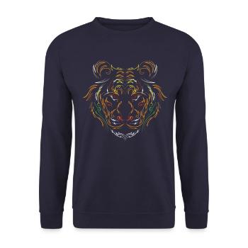Art du lion couleurs abstraites - Sweat-shirt Unisexe - marine - Devant - Alina (178cm) & Michal (187cm)