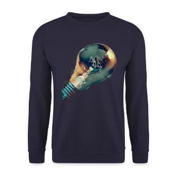 Bulb electricity lamp light - Unisex Sweatshirt - navy - Front - Alina (178cm) & Michal (187cm)