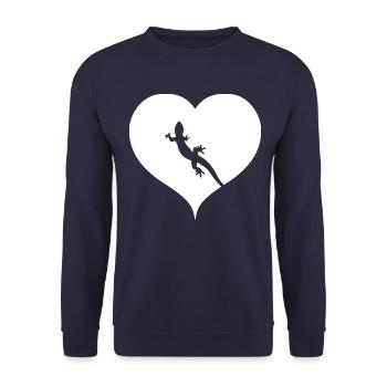 Lézard reptile cadeau coeur gecko - Sweat-shirt Unisexe - marine - Devant - Alina (178cm) & Michal (187cm)