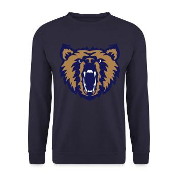 bear face club logo - Unisex Sweatshirt - navy - Front - Alina (178cm) & Michal (187cm)