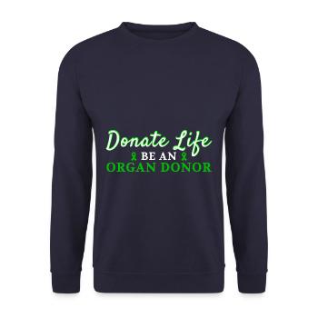 Donate Life Be An Organ Donor - Unisex Pullover - Navy - Vorne - Alina (178cm) & Michal (187cm)