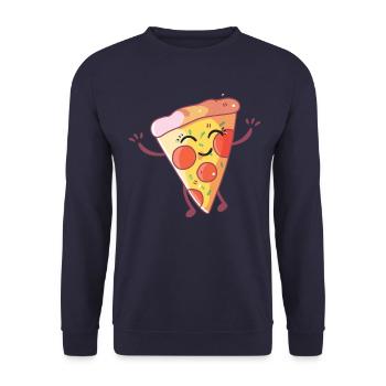 Bonne Pizza | idée cadeau - Sweat-shirt Unisexe - marine - Devant - Alina (178cm) & Michal (187cm)
