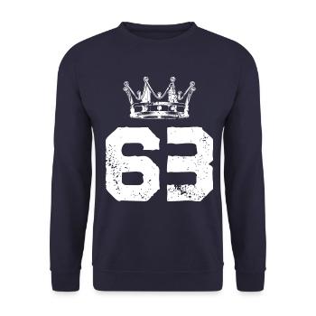 63 Number crown - Unisex Sweatshirt - navy - Front - Alina (178cm) & Michal (187cm)