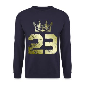 23 Number crown - Unisex Sweatshirt - navy - Front - Alina (178cm) & Michal (187cm)