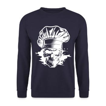 Chef Skeleton Chef - Unisex Sweatshirt - navy - Front - Alina (178cm) & Michal (187cm)
