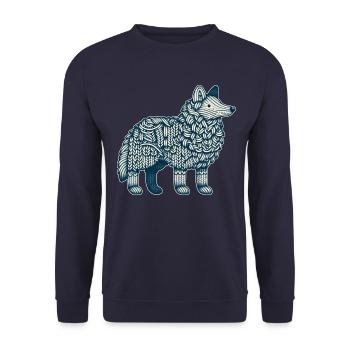 Knitted Wolf - Unisex Pullover - Navy - Vorne - Alina (178cm) & Michal (187cm)