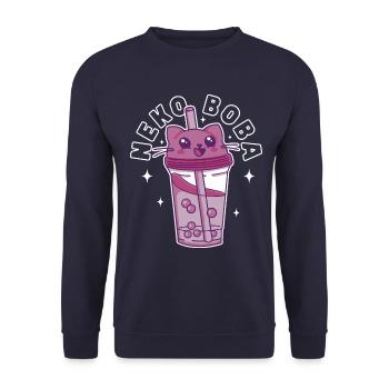 Neko Boba - Unisex Sweatshirt - navy - Front - Alina (178cm) & Michal (187cm)