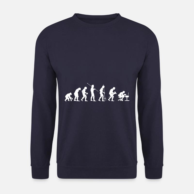 Funny Human Evolution Computer Technology - Unisex Pullover - Navy