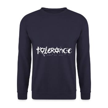 TOLERANCE symbol - Unisex Sweatshirt - navy - Front - Alina (178cm) & Michal (187cm)