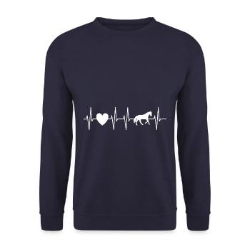Heartbeat Horse Love - Cheval Idée Cadeau - Sweat-shirt Unisexe - marine - Devant - Alina (178cm) & Michal (187cm)