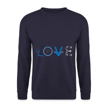 Love Bicycle Cyclist - Unisex Pullover - Navy - Vorne - Alina (178cm) & Michal (187cm)