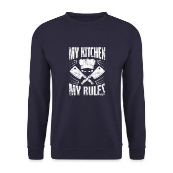 Ma cuisine mon cadeau de règles - Sweat-shirt Unisexe - marine - Devant - Alina (178cm) & Michal (187cm)