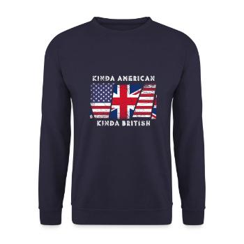 Un peu américain Un peu britannique - Sweat-shirt Unisexe - marine - Devant - Alina (178cm) & Michal (187cm)