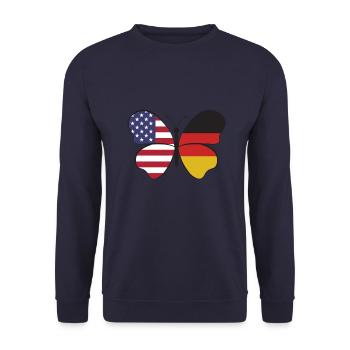 États-Unis Allemagne Papillon - Sweat-shirt Unisexe - marine - Devant - Alina (178cm) & Michal (187cm)