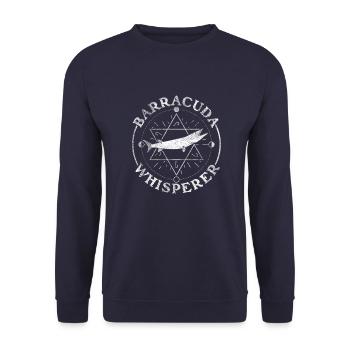 Baracuda Flüsterer - Unisex Pullover - Navy - Vorne - Alina (178cm) & Michal (187cm)