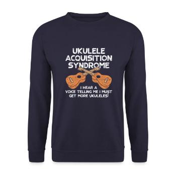 Ukulelen-Akquisitionssyndrom - Unisex Pullover - Navy - Vorne - Alina (178cm) & Michal (187cm)