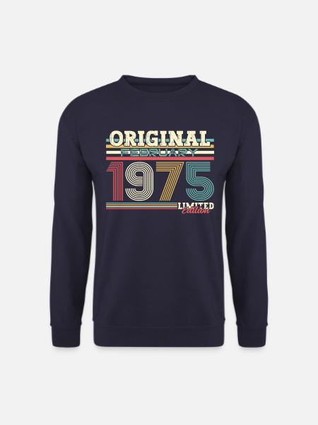 50. Geburtstag Geschenk Mann Original Februar 1975 - Unisex Pullover - Navy