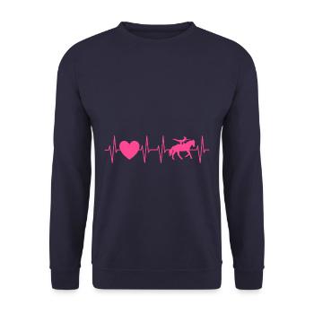 Battement de coeur Volti Pink - Idée cadeau Vaulting - Sweat-shirt Unisexe - marine - Devant - Alina (178cm) & Michal (187cm)