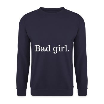 Bad girl | Cool & Funny Design - Unisex Sweatshirt - navy - Front - Alina (178cm) & Michal (187cm)