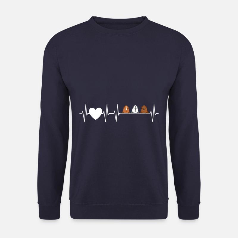 Herzschlag süße Meerschweinchen Geschenk - Unisex Pullover - Navy