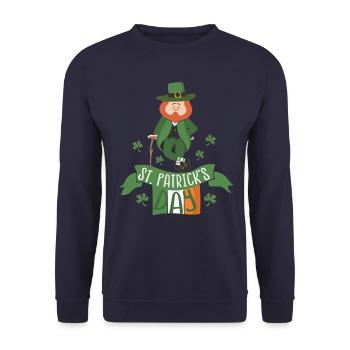 St. Patrick's Day: Irish Leprechaun Leprechaun March 17 - Unisex Sweatshirt - navy - Front - Alina (178cm) & Michal (187cm)
