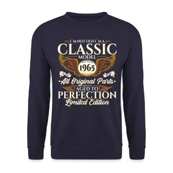 Vintage 1965 Anniversaire Vintage Cadeau Hommes - Sweat-shirt Unisexe - marine - Devant - Alina (178cm) & Michal (187cm)