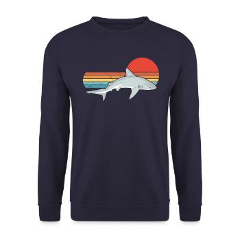 Bull Shark Diving - Unisex Pullover - Navy - Vorne - Alina (178cm) & Michal (187cm)