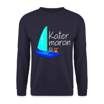 Katamaran - Unisex Pullover - Navy - Vorne - Alina (178cm) & Michal (187cm)