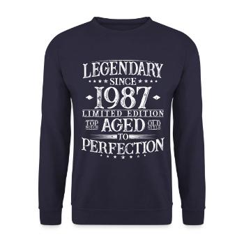Legendary 1987 Vintage born Birthday Gift - Unisex Sweatshirt - navy - Front - Alina (178cm) & Michal (187cm)