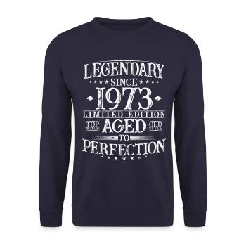 Legendary 1973 Vintage born Birthday Gift - Unisex Sweatshirt - navy - Front - Alina (178cm) & Michal (187cm)