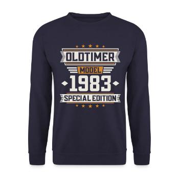 Voiture classique année 1983 - Sweat-shirt Unisexe - marine - Devant - Alina (178cm) & Michal (187cm)