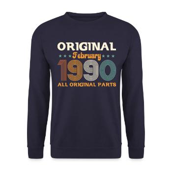 35ème anniversaire cadeau mari Original février 1990 - Sweat-shirt Unisexe - marine - Devant - Alina (178cm) & Michal (187cm)