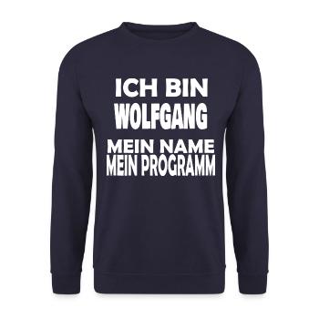 Programm Name WOLFGANG - Unisex Pullover - Navy - Vorne - Alina (178cm) & Michal (187cm)