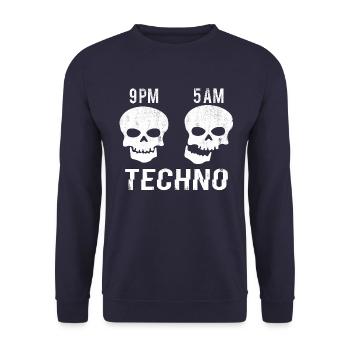 Techno meme - Unisex Pullover - Navy - Vorne - Alina (178cm) & Michal (187cm)