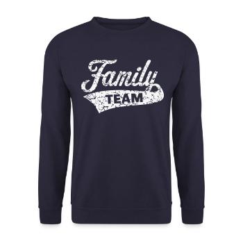 Family Team (Vintage / White) - Unisex Sweatshirt - navy - Front - Alina (178cm) & Michal (187cm)