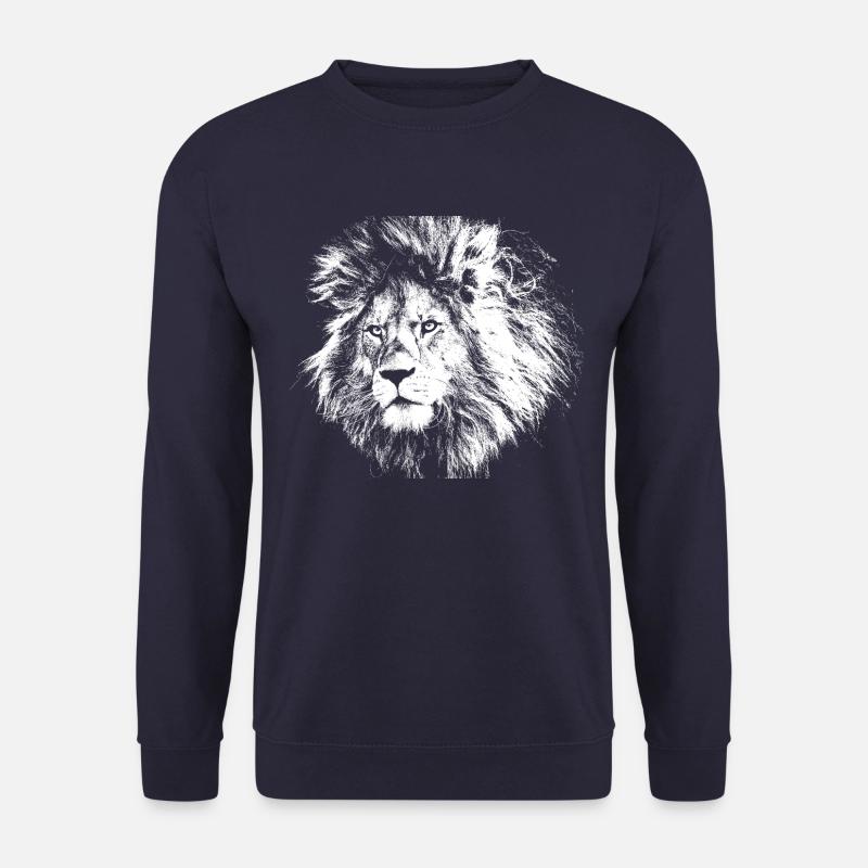 Löwe Löwenkopf Porträt Löwenmähne Geschenk - Unisex Pullover - Navy