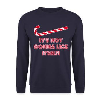 Es wird nicht Candy Cane Christmas lecken - Unisex Pullover - Navy - Vorne - Alina (178cm) & Michal (187cm)
