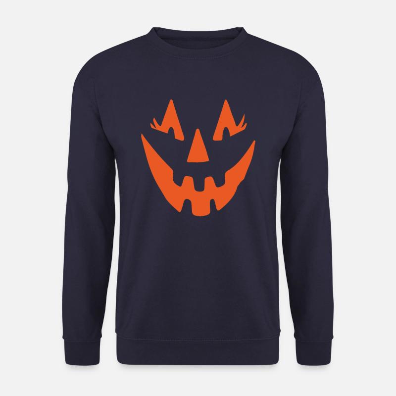 Kürbis Halloween Smiley Gesicht - Unisex Pullover - Navy