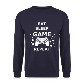 Eat Sleep, GAME, Repeat - Gamer Gamer Cadeau - Sweat-shirt Unisexe - marine - Devant - Alina (178cm) & Michal (187cm)
