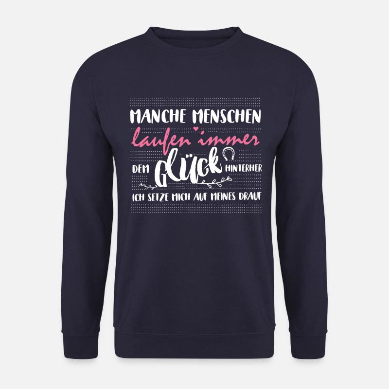 Reiten ist Glück | Pferd Reiterin Hobby Pferde - Unisex Pullover - Navy