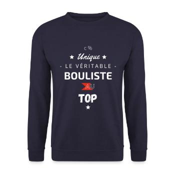 Le véritable bouliste au top - Sweat-shirt Unisexe - marine - Devant - Alina (178cm) & Michal (187cm)