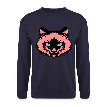 chat tete animal domestique 610 - Sweat-shirt Unisexe - marine - Devant - Alina (178cm) & Michal (187cm)