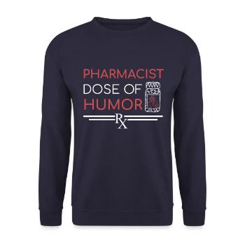 Pharmacist | Dose of Humor - Unisex Sweatshirt - navy - Front - Alina (178cm) & Michal (187cm)