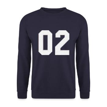 Classic Vintage Baseball Sport Jersey Number 02 - Unisex Pullover - Navy - Vorne - Alina (178cm) & Michal (187cm)